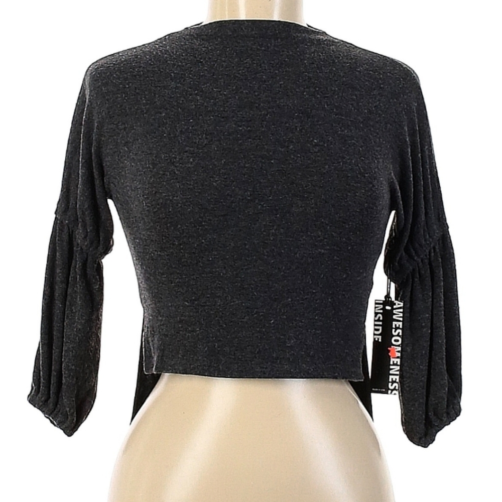 OMAMImini Hi Lo Charcoal Gray Sweater